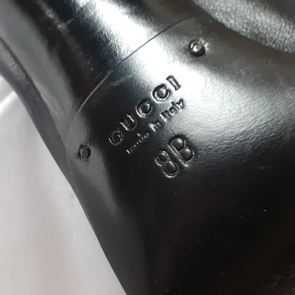 Gucci Black Leather Ankle Tie Booties 8 - Picture 9 of 15